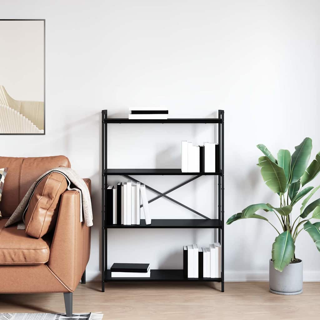 vidaXL Półka na książki Czarny Dąb 80 x 30 x 120 cm