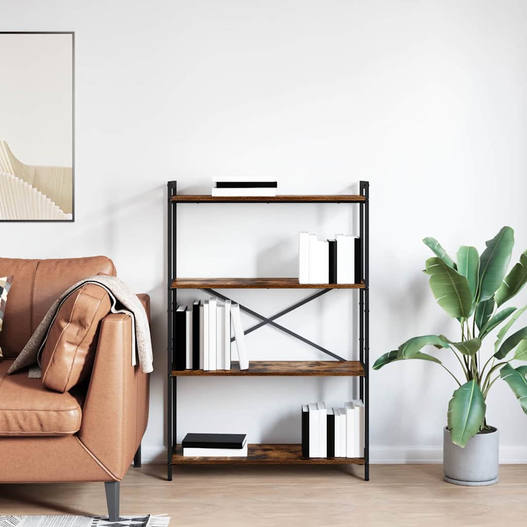vidaXL Półka na książki Dąb wędzony 80 x 30 x 120 cm