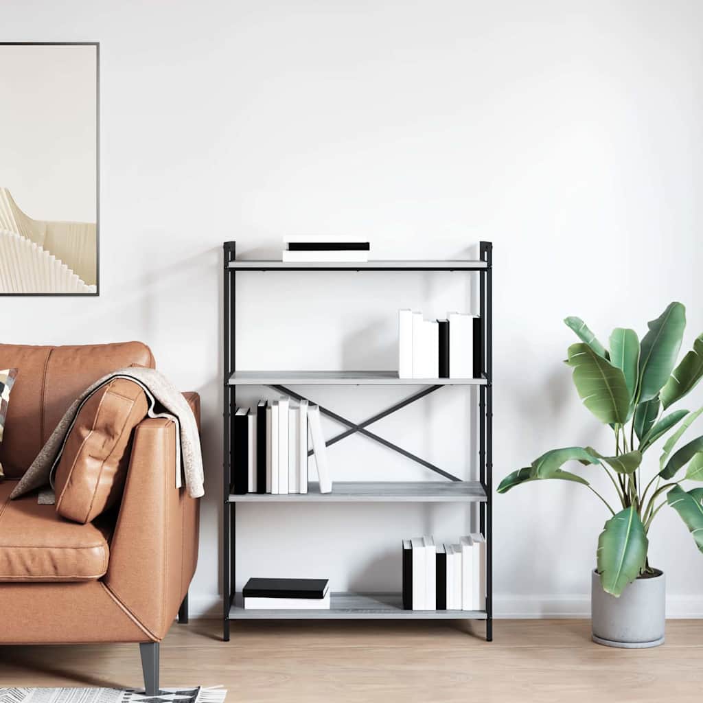 vidaXL Półka na książki Szary dąb sonoma 80 x 30 x 120 cm