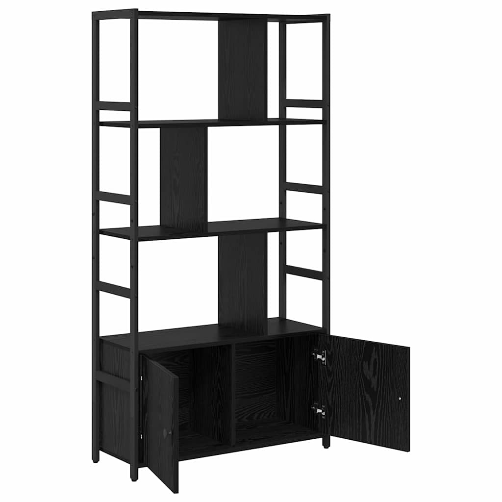 vidaXL Półka na książki Czarny Dąb 80 x 30 x 155,5 cm