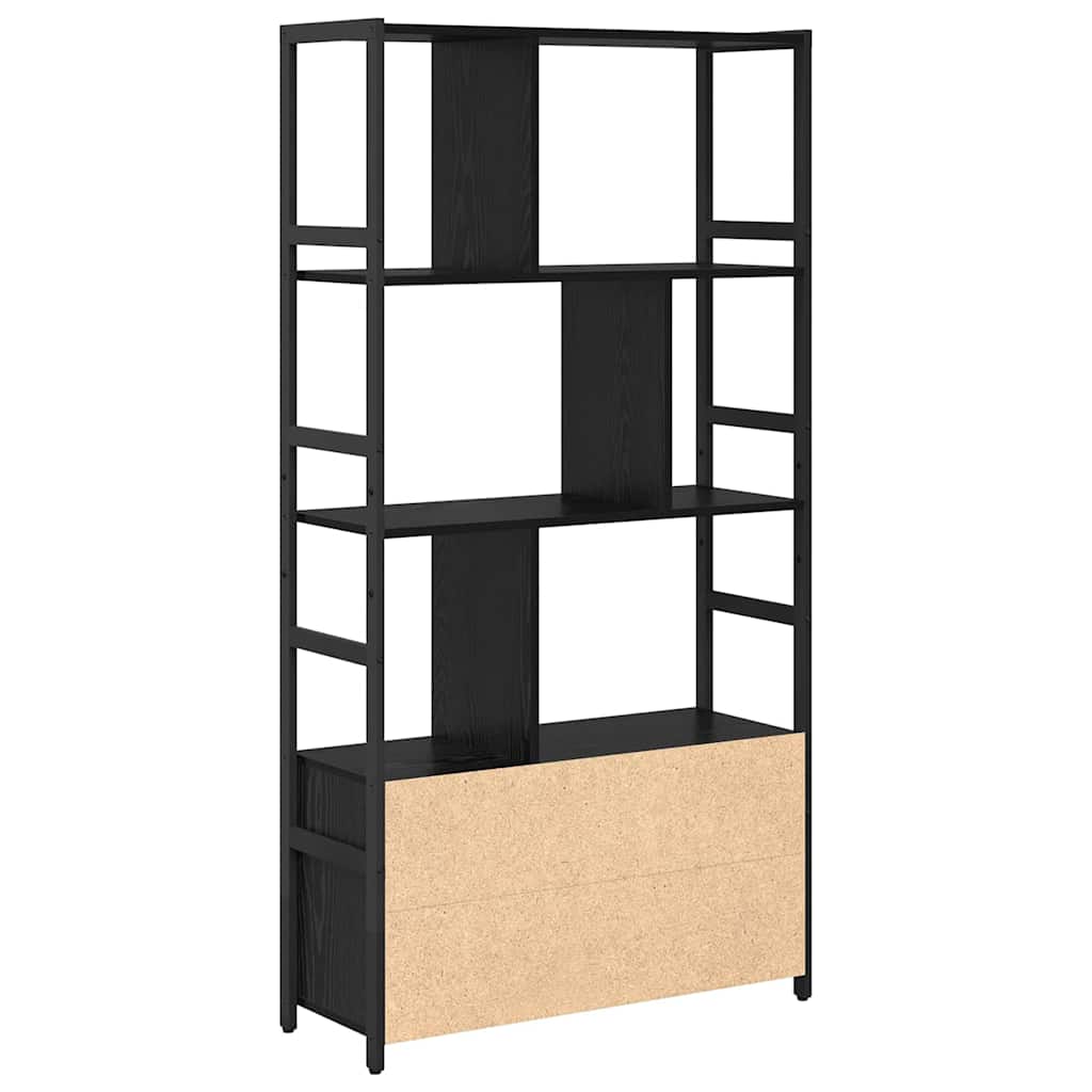 vidaXL Półka na książki Czarny Dąb 80 x 30 x 155,5 cm