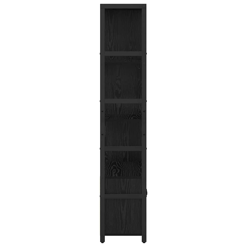 vidaXL Półka na książki Czarny Dąb 80 x 30 x 155,5 cm
