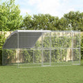 vidaXL Klatka dla kur 2 pcs Srebrny 400 x 200 x 200 cm Stal i PE