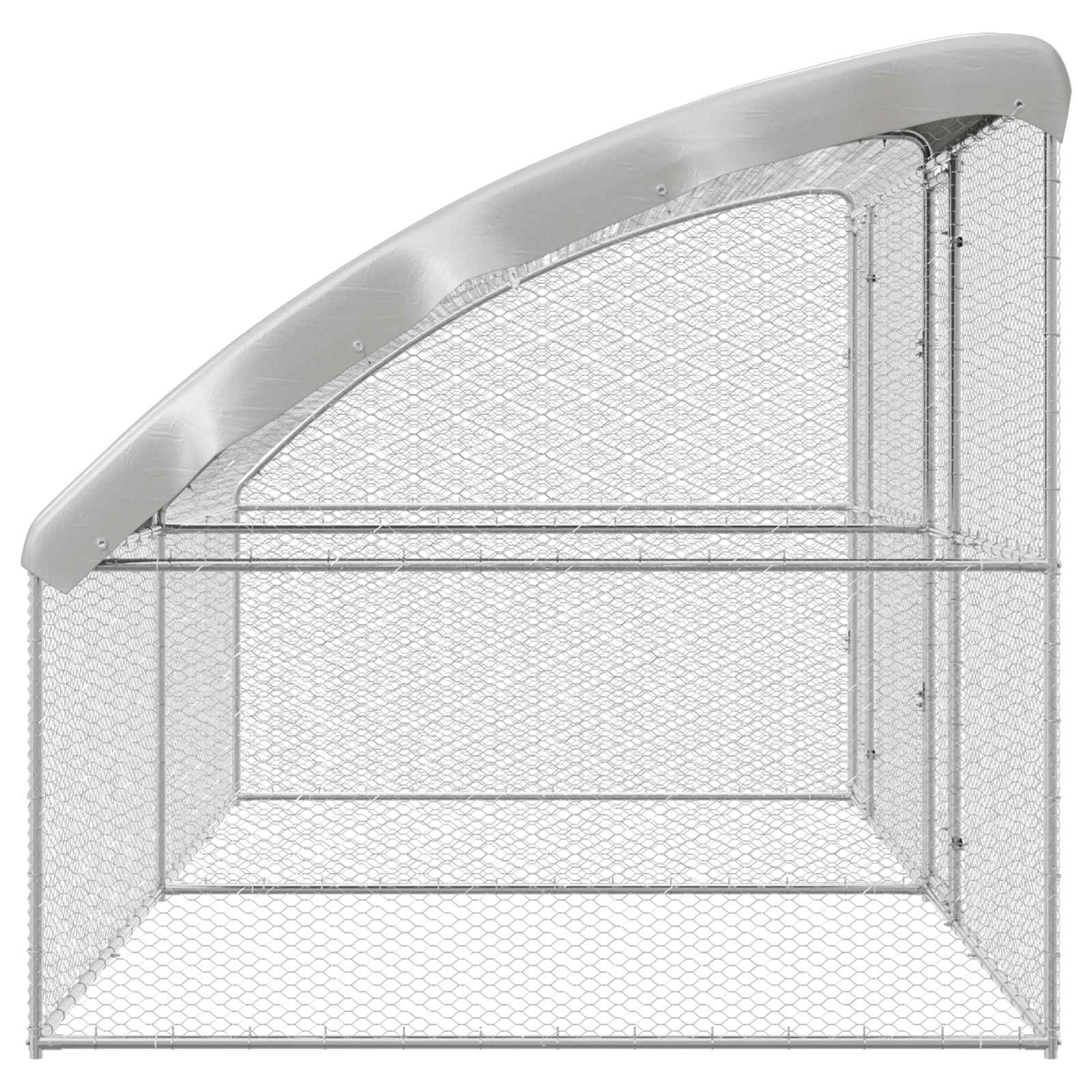vidaXL Klatka dla kur 2 pcs Srebrny 400 x 200 x 200 cm Stal i PE