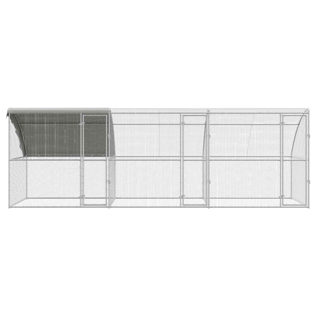 vidaXL Klatka dla kur 3 pcs Srebrny 600 x 200 x 200 cm Stal i PE