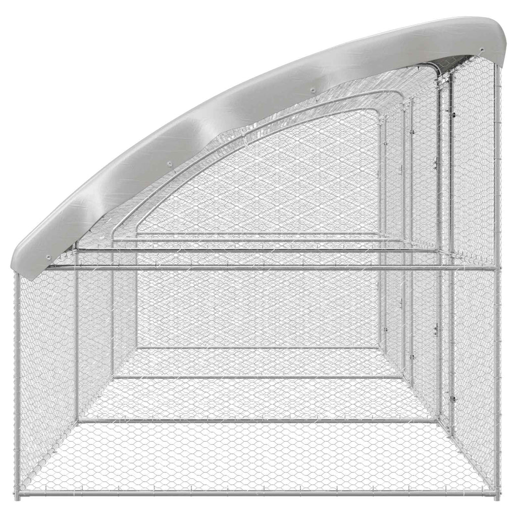 vidaXL Klatka dla kur 3 pcs Srebrny 600 x 200 x 200 cm Stal i PE
