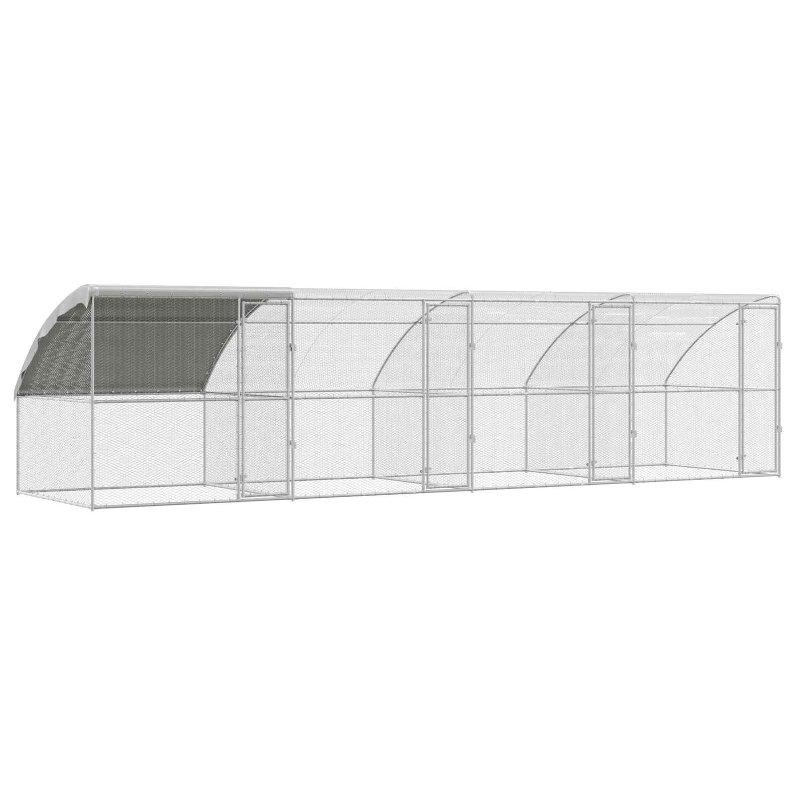 vidaXL Klatka dla kur 4 pcs Srebrny 800 x 200 x 200 cm Stal i PE