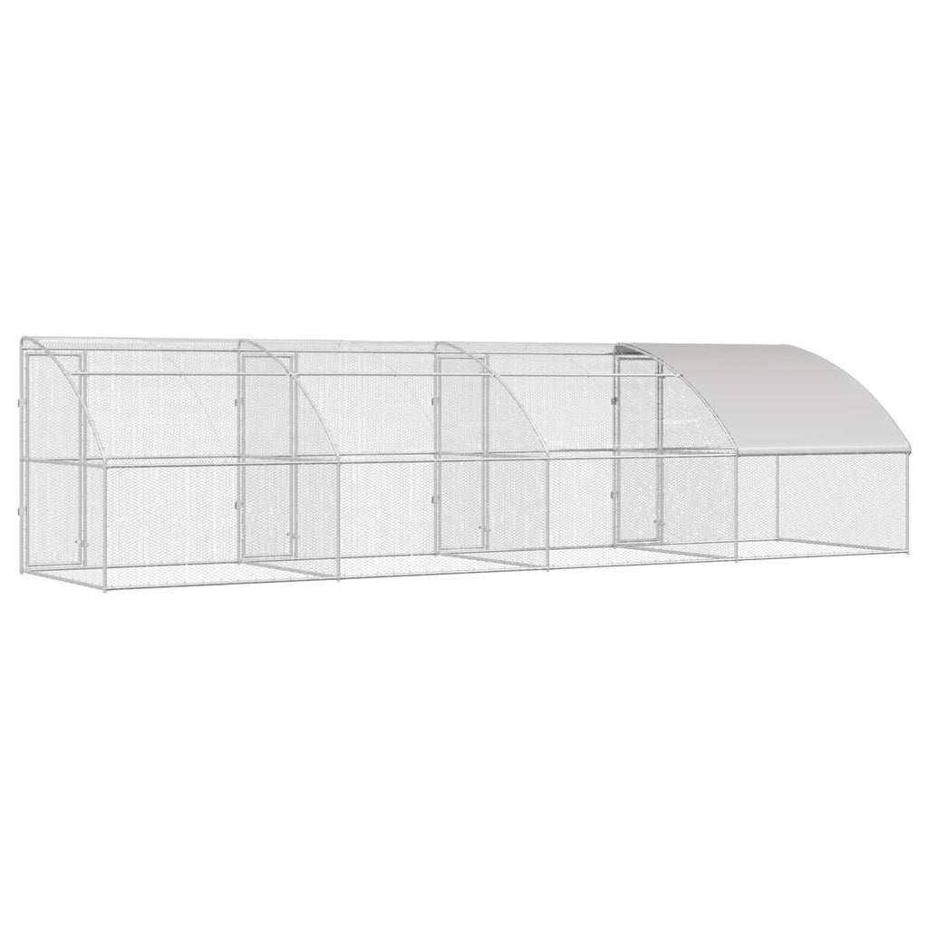 vidaXL Klatka dla kur 4 pcs Srebrny 800 x 200 x 200 cm Stal i PE