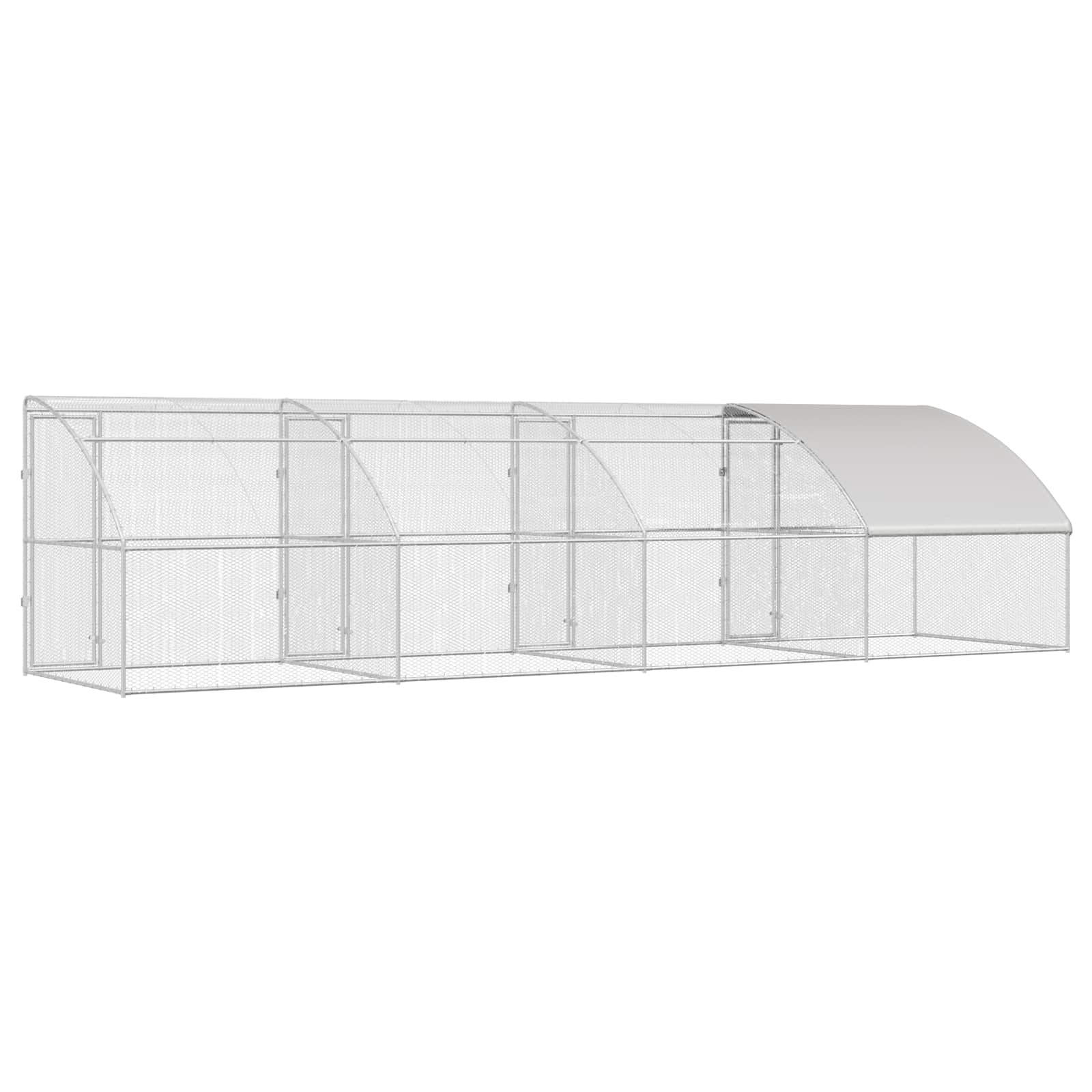 vidaXL Klatka dla kur 4 pcs Srebrny 800 x 200 x 200 cm Stal i PE