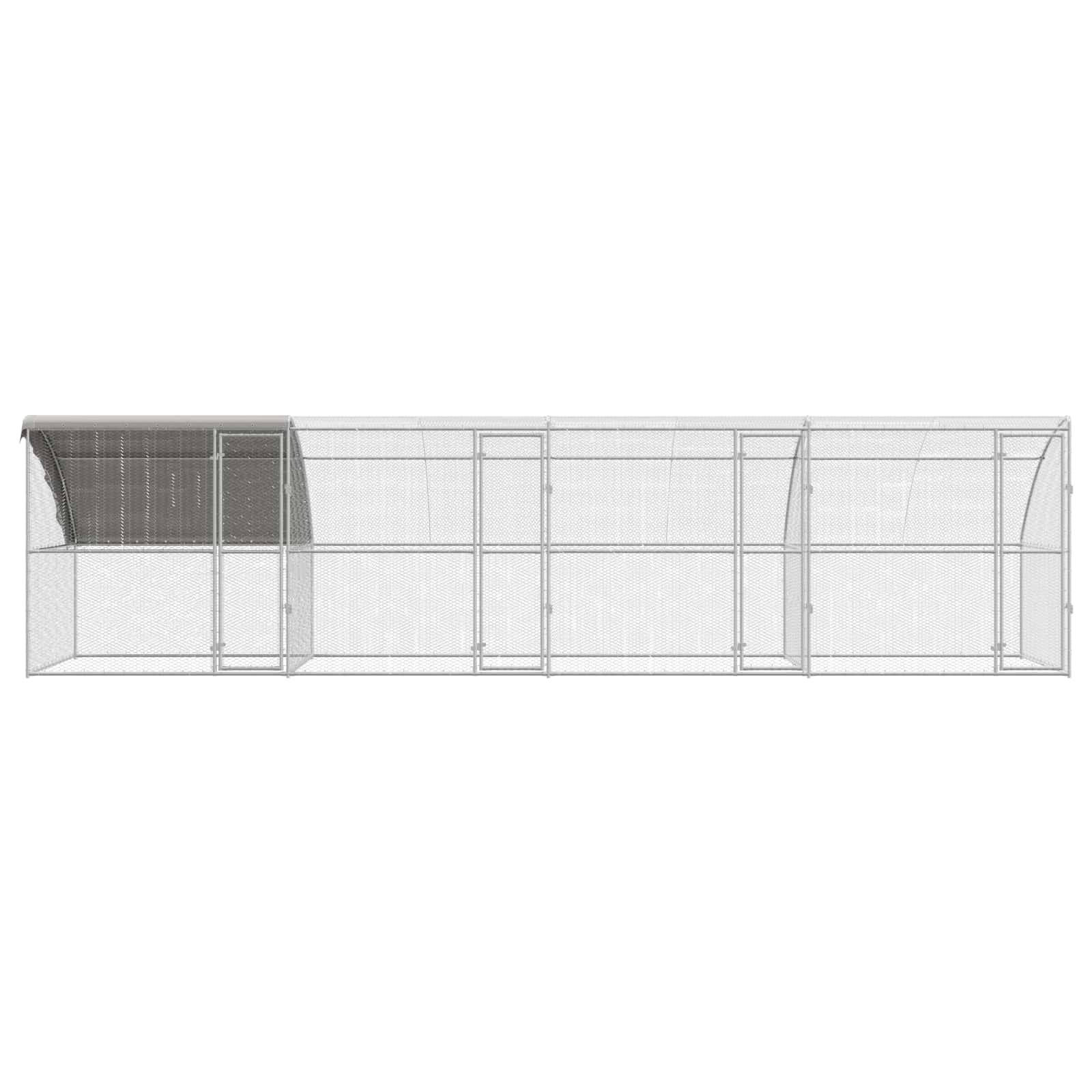 vidaXL Klatka dla kur 4 pcs Srebrny 800 x 200 x 200 cm Stal i PE