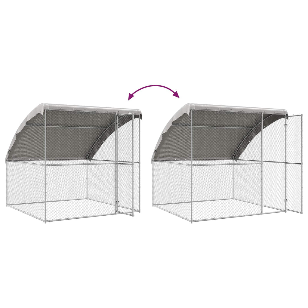 vidaXL Klatka dla kur 4 pcs Srebrny 800 x 200 x 200 cm Stal i PE