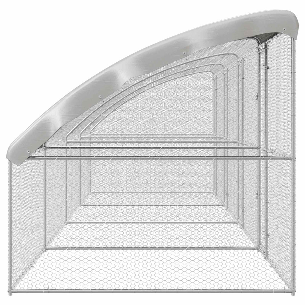 vidaXL Klatka dla kur 4 pcs Srebrny 800 x 200 x 200 cm Stal i PE