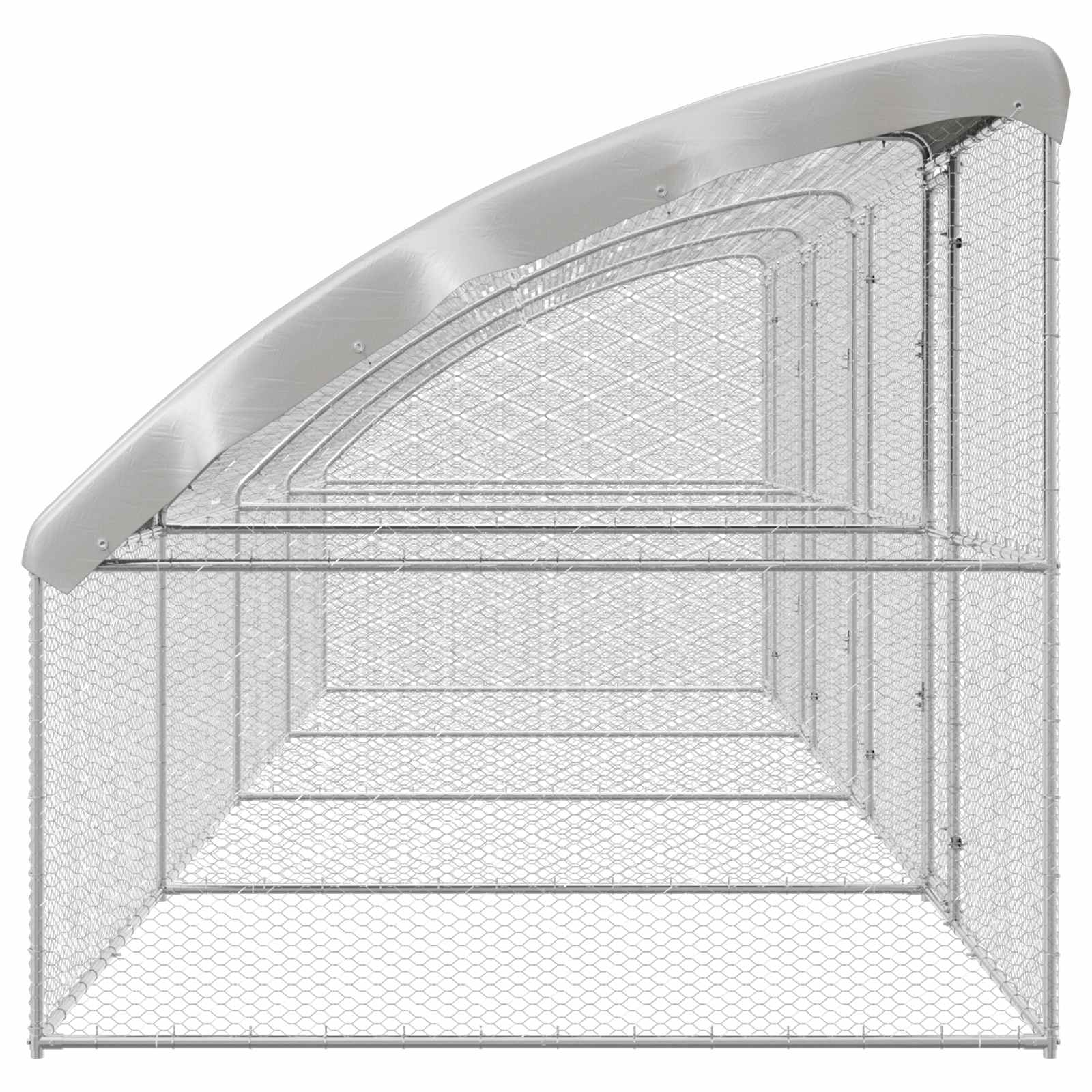 vidaXL Klatka dla kur 4 pcs Srebrny 800 x 200 x 200 cm Stal i PE