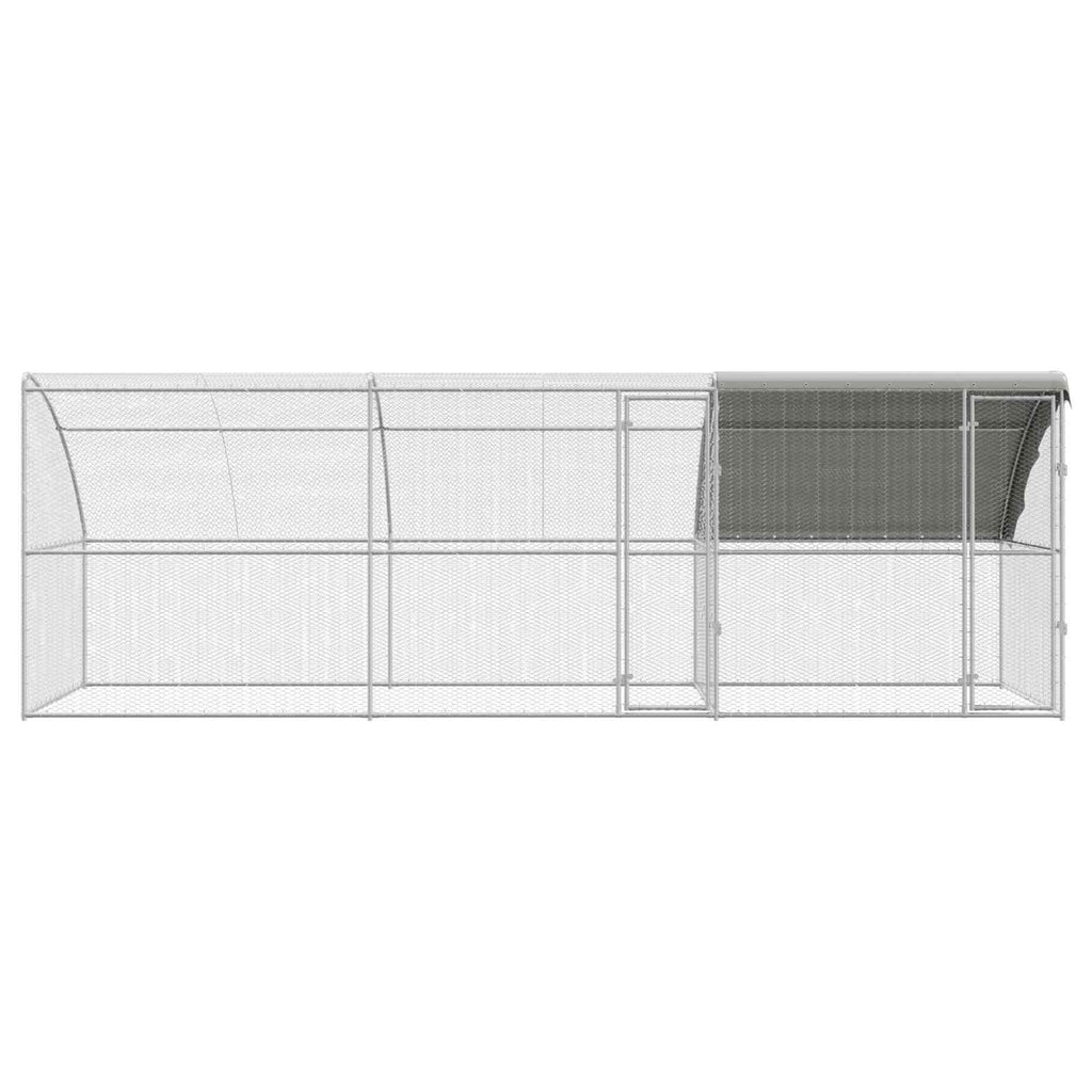 vidaXL Klatka dla kur 3 pcs Srebrny 600 x 200 x 200 cm Stal i PE