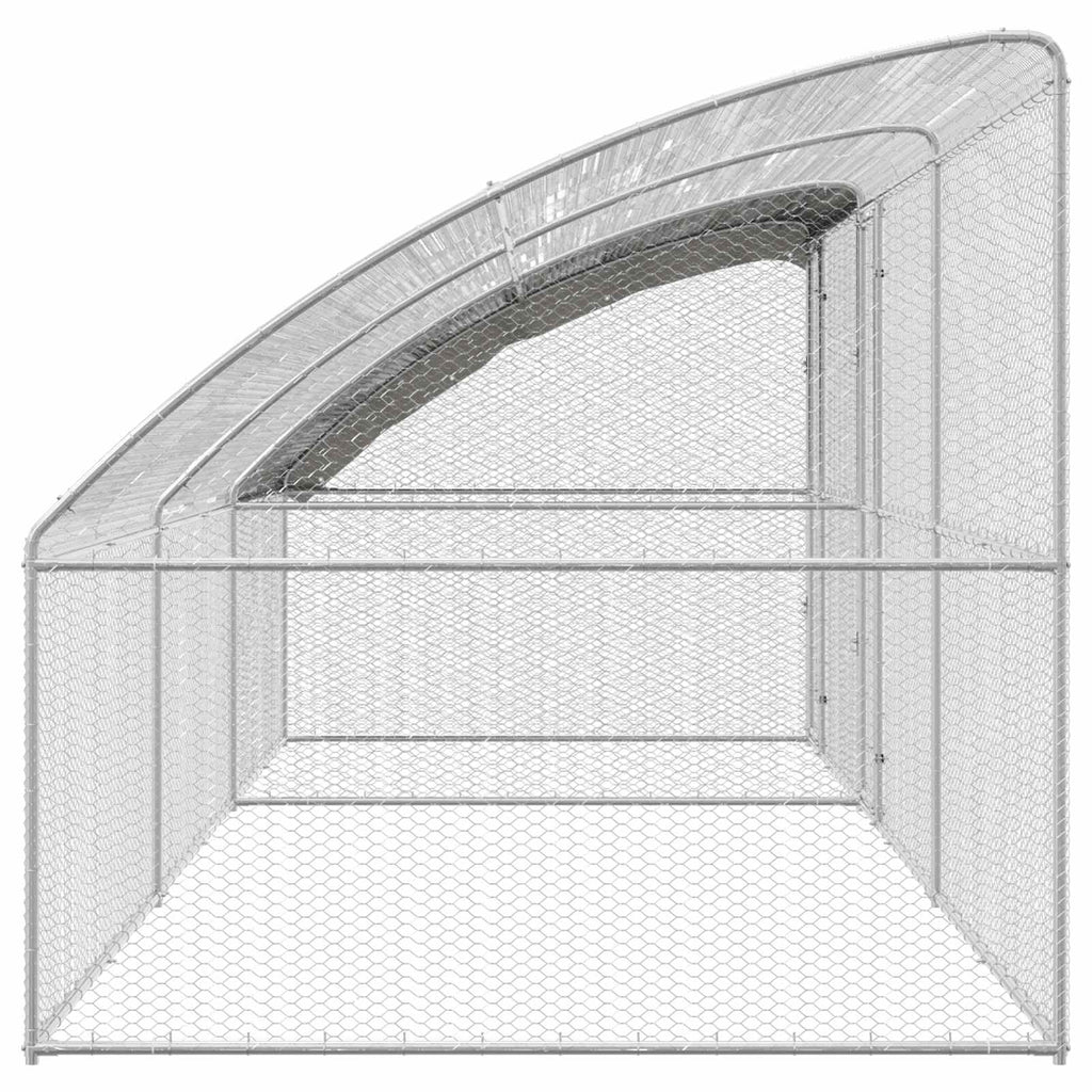 vidaXL Klatka dla kur 3 pcs Srebrny 600 x 200 x 200 cm Stal i PE