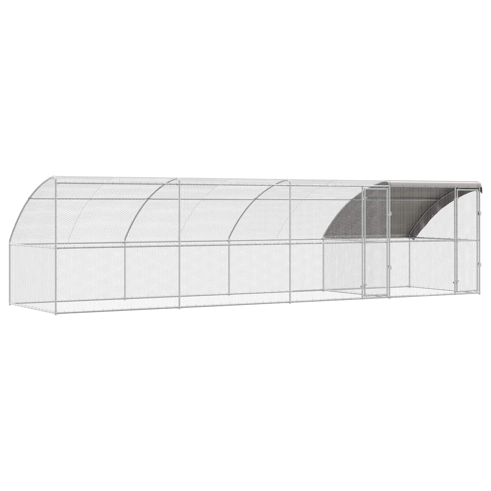 vidaXL Klatka dla kur 4 pcs Srebrny 800 x 200 x 200 cm Stal i PE