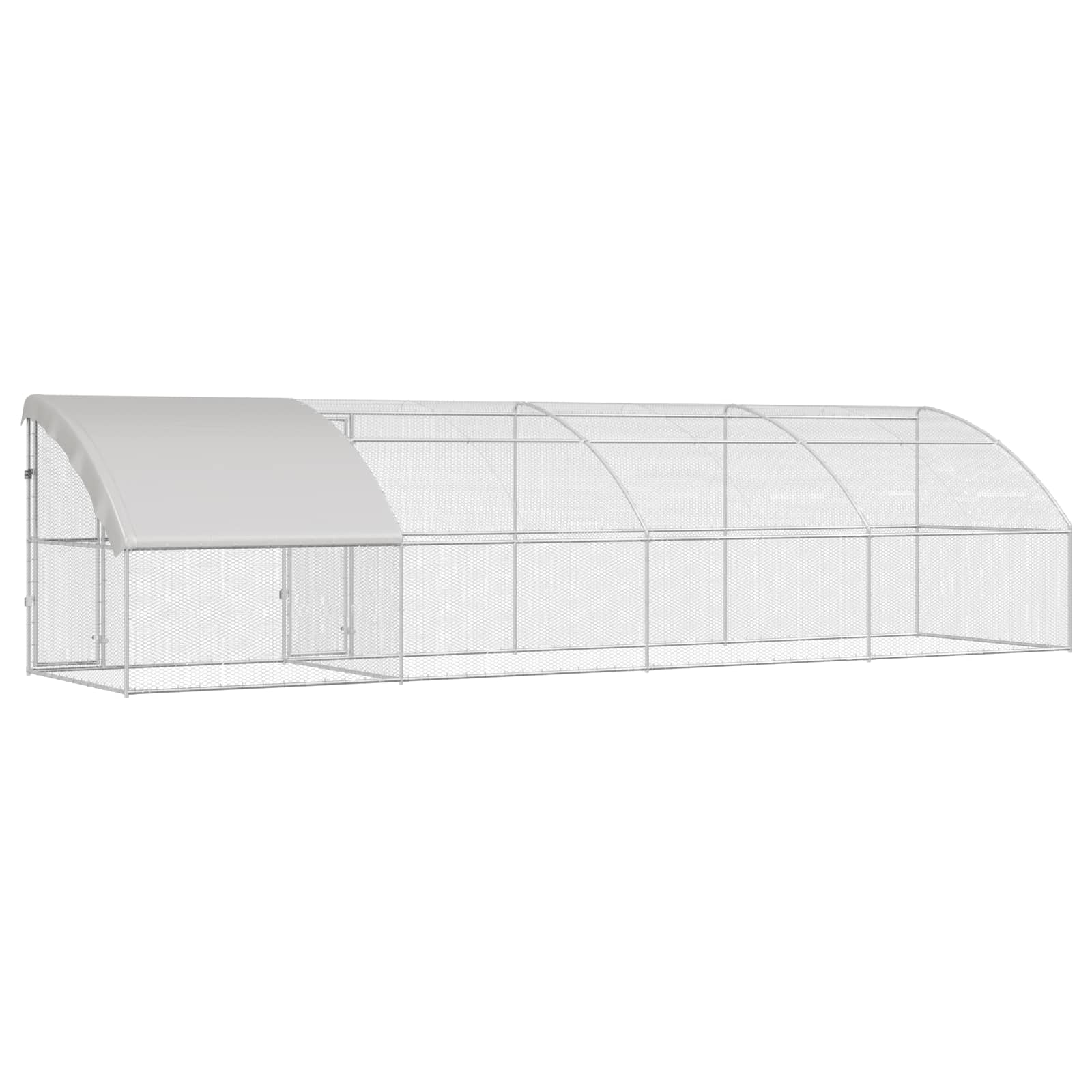 vidaXL Klatka dla kur 4 pcs Srebrny 800 x 200 x 200 cm Stal i PE