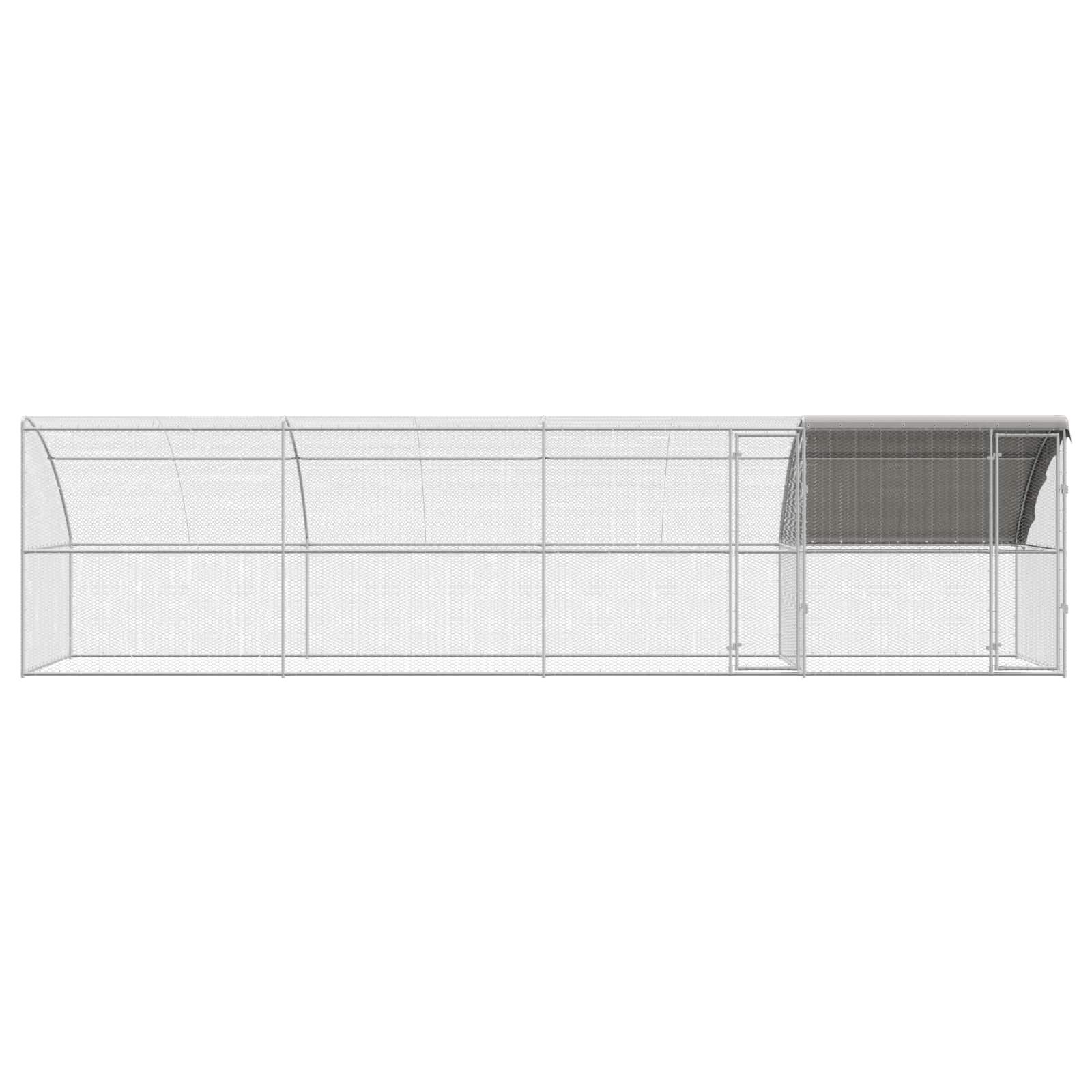 vidaXL Klatka dla kur 4 pcs Srebrny 800 x 200 x 200 cm Stal i PE