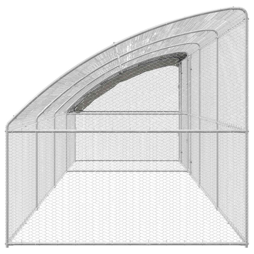 vidaXL Klatka dla kur 4 pcs Srebrny 800 x 200 x 200 cm Stal i PE