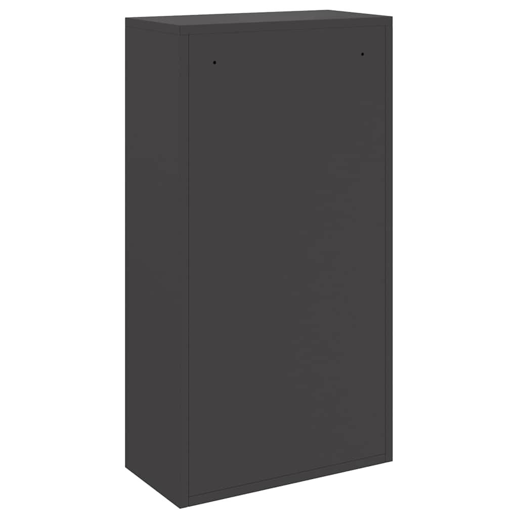 vidaXL Skrzynka na przesyłki z drzwiami Czarny 44 x 22 x 82 cm Stal