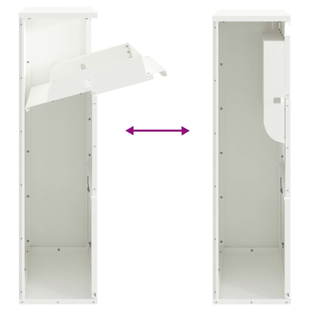 vidaXL Skrzynka na przesyłki z drzwiami Biały 44 x 22 x 82 cm Stal
