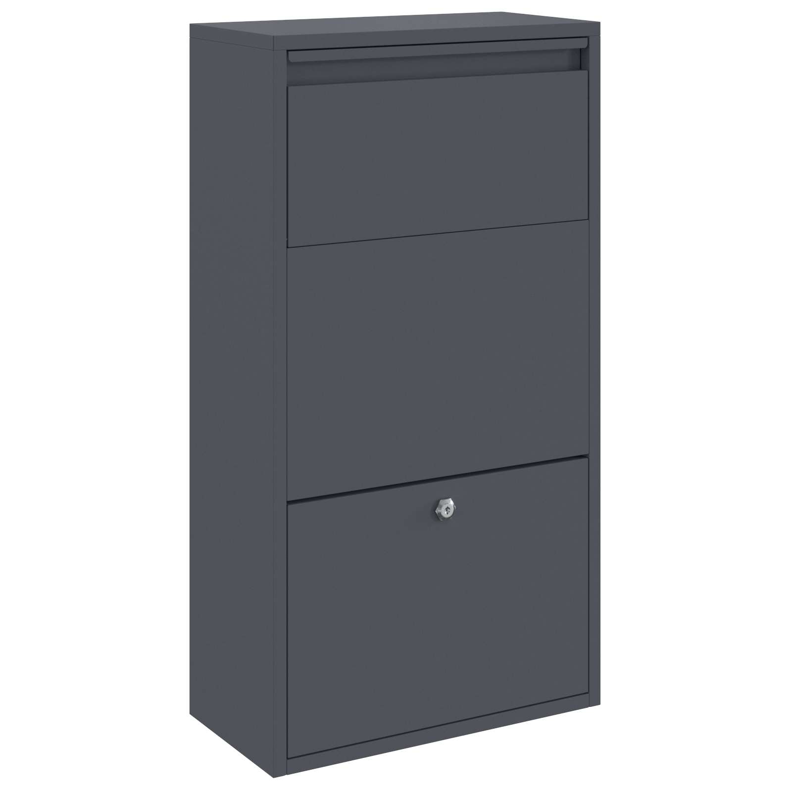 vidaXL Skrzynka na przesyłki z drzwiami Antracyt 44 x 22 x 82 cm Stal