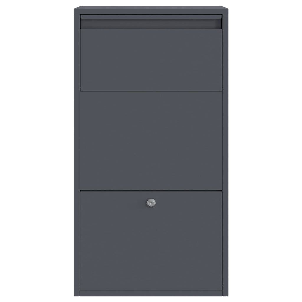 vidaXL Skrzynka na przesyłki z drzwiami Antracyt 44 x 22 x 82 cm Stal