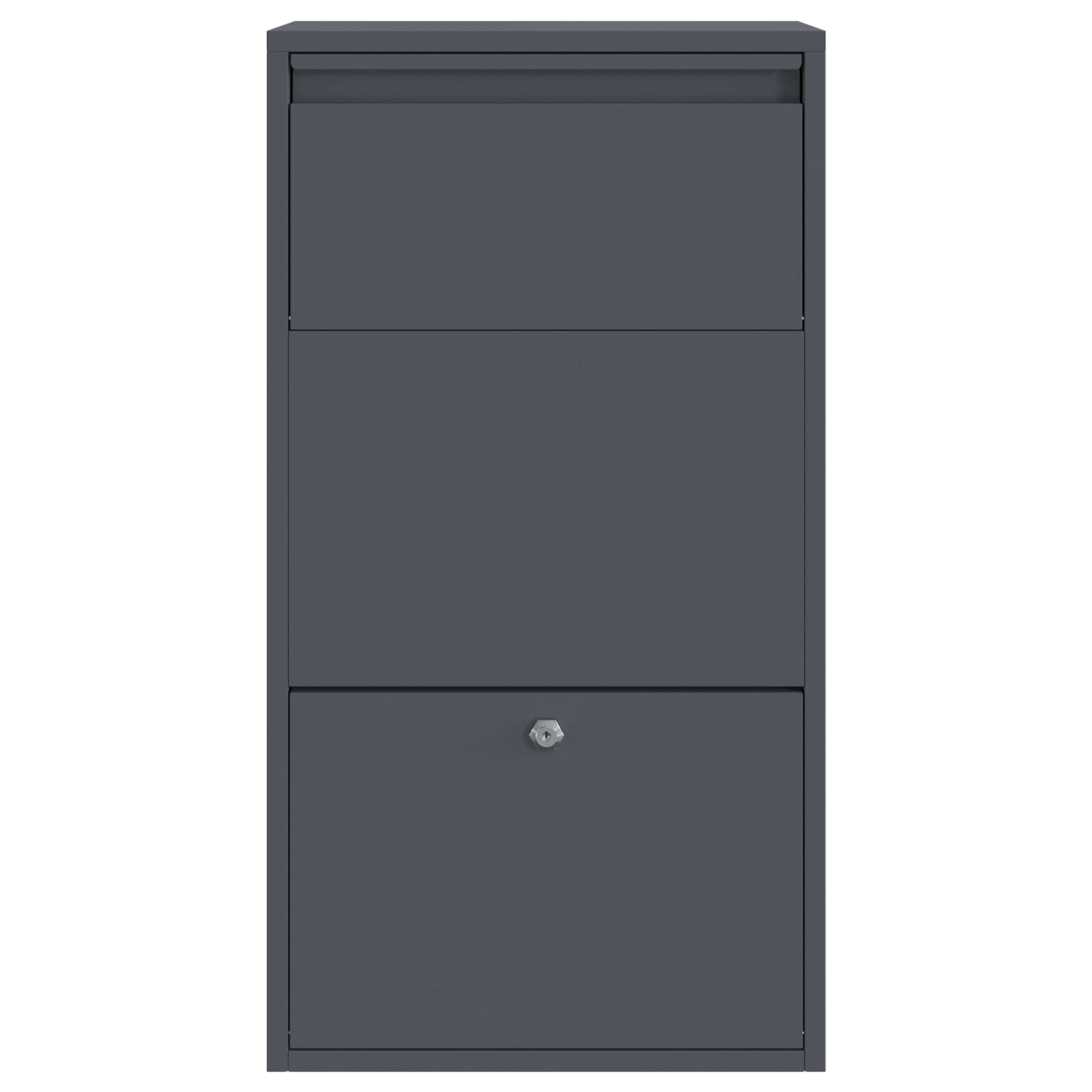 vidaXL Skrzynka na przesyłki z drzwiami Antracyt 44 x 22 x 82 cm Stal