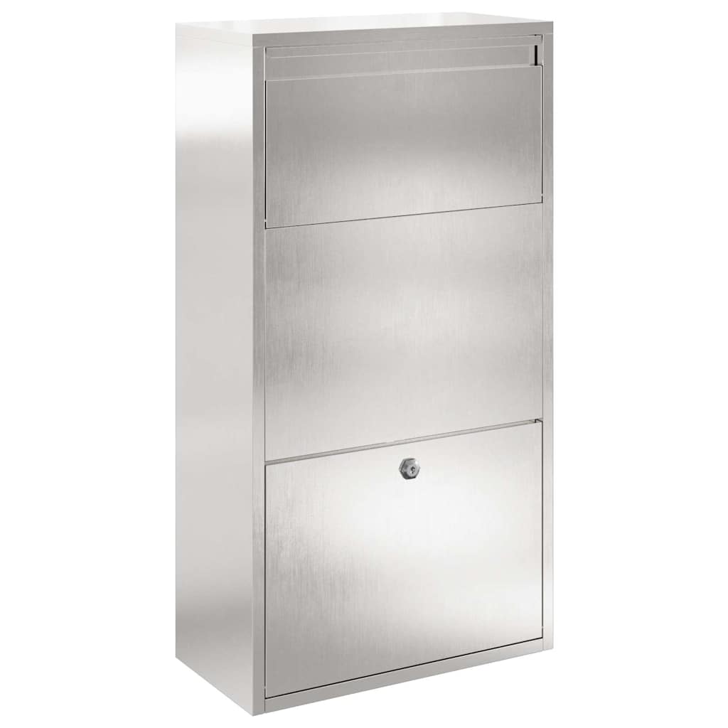 vidaXL Skrzynka na przesyłki Srebrny 44 x 22 x 82 cm Stal nierdzewna