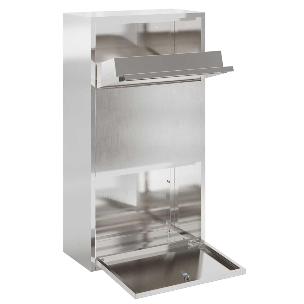 vidaXL Skrzynka na przesyłki Srebrny 44 x 22 x 82 cm Stal nierdzewna