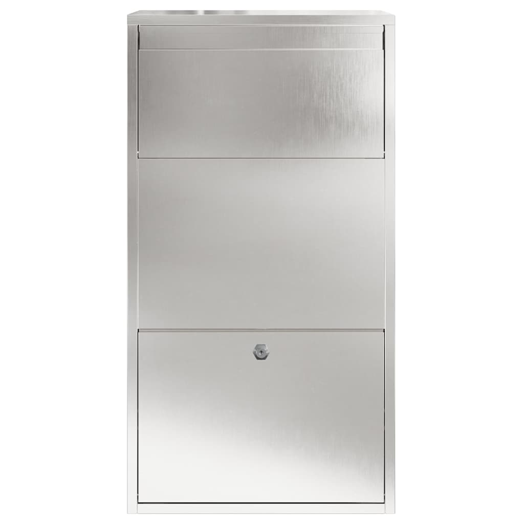 vidaXL Skrzynka na przesyłki Srebrny 44 x 22 x 82 cm Stal nierdzewna