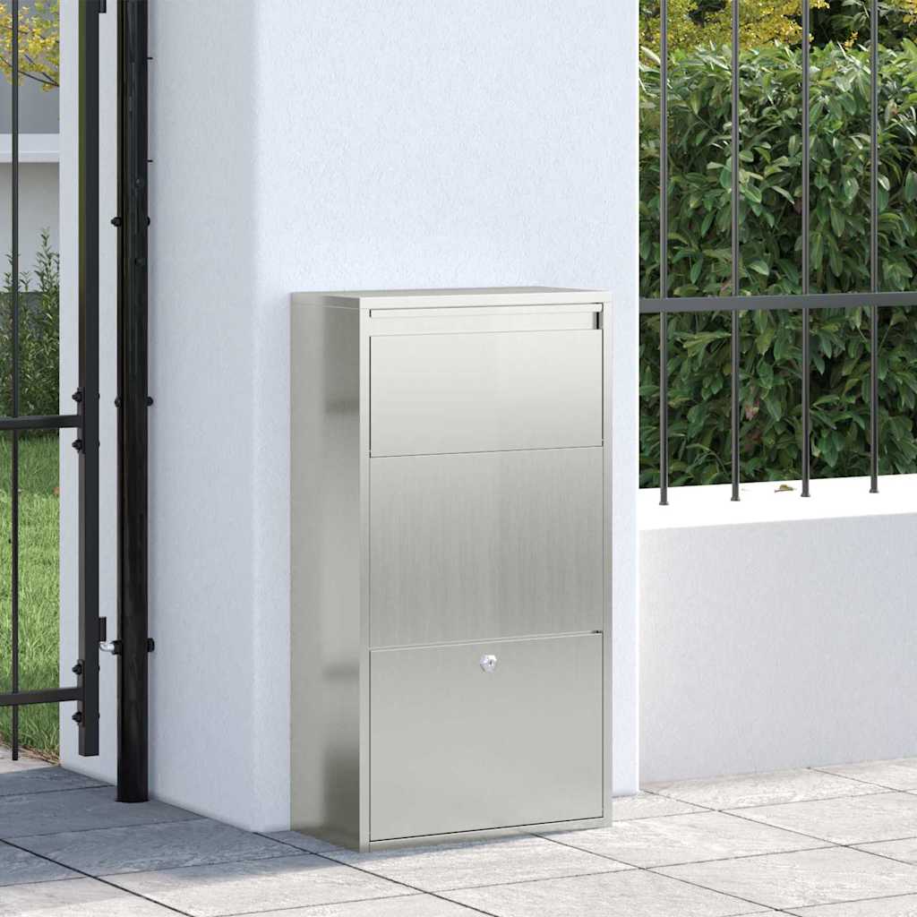 vidaXL Skrzynka na przesyłki z przechowywaniem Srebrny 44 x 22 x 82 cm