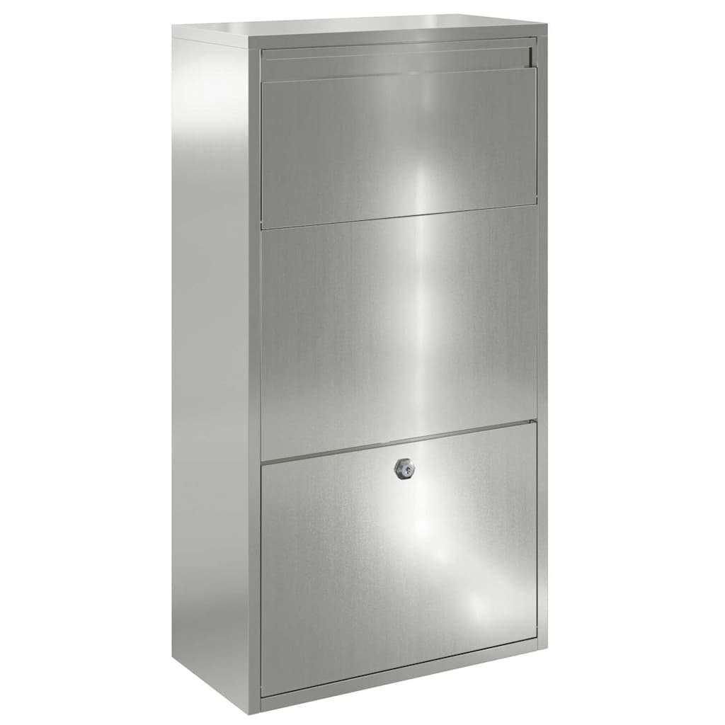 vidaXL Skrzynka na przesyłki z przechowywaniem Srebrny 44 x 22 x 82 cm