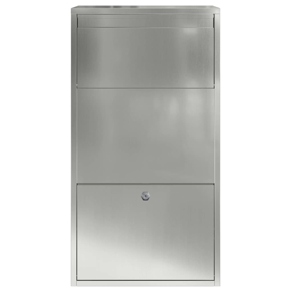 vidaXL Skrzynka na przesyłki z przechowywaniem Srebrny 44 x 22 x 82 cm