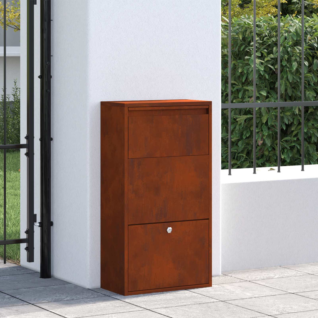 vidaXL Skrzynka na przesyłki z przechowywaniem Rdzawy 44 x 22 x 82 cm