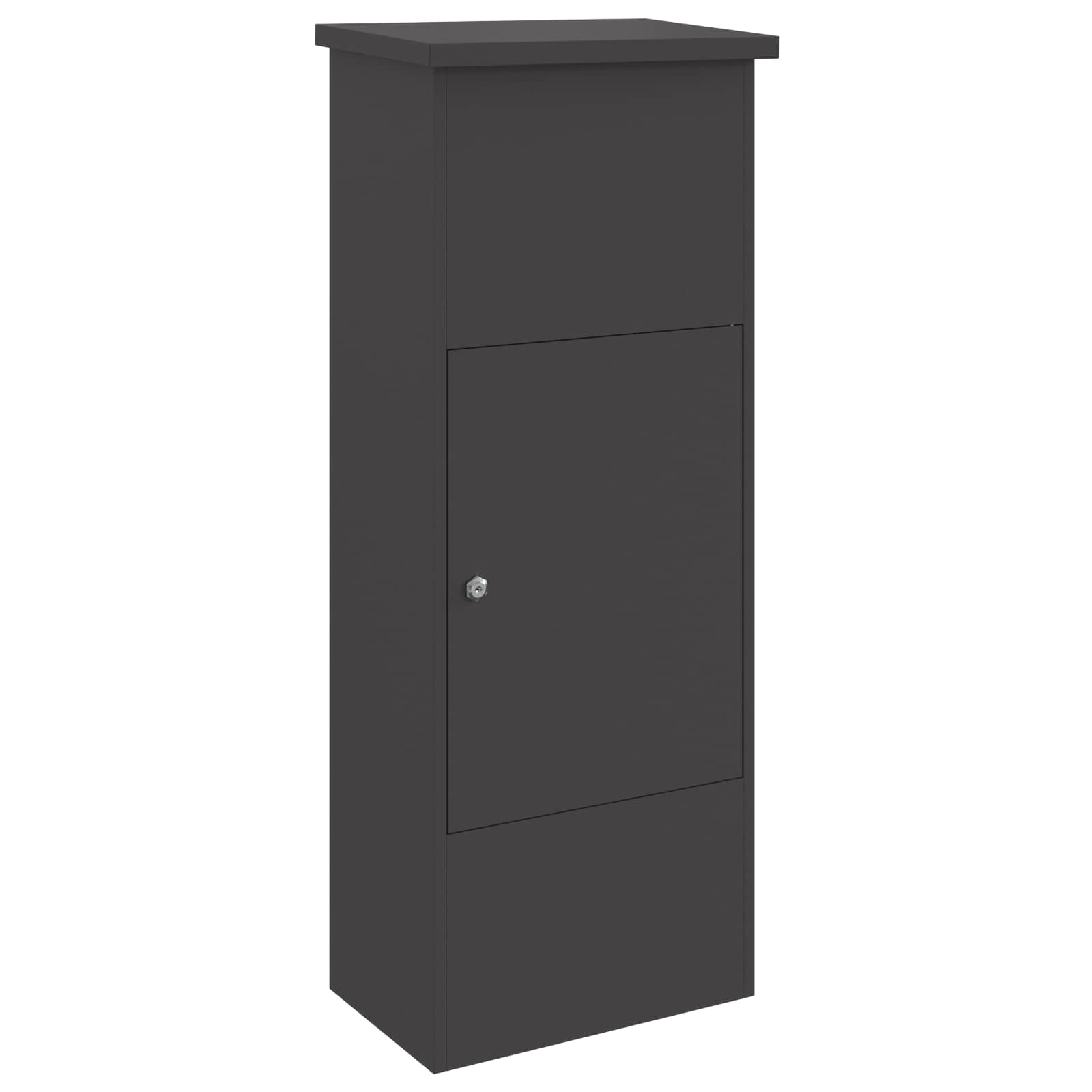 vidaXL Skrzynka na przesyłki Czarny 44,5 x 29 x 110,5 cm Stal