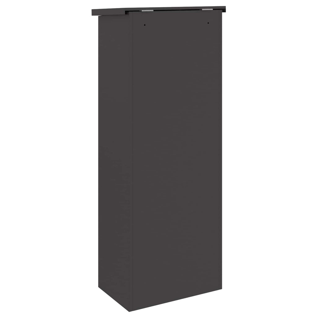 vidaXL Skrzynka na przesyłki Czarny 44,5 x 29 x 110,5 cm Stal