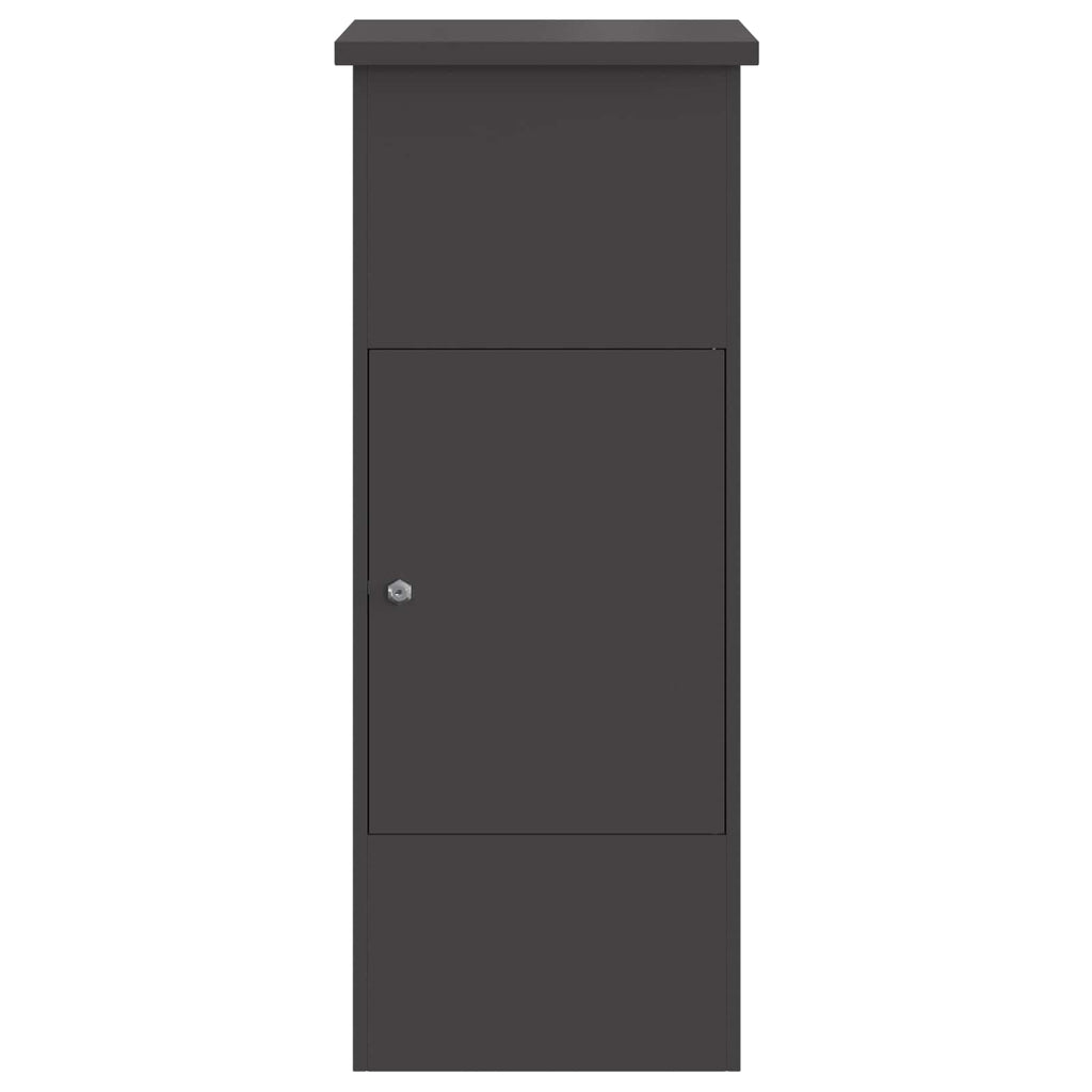 vidaXL Skrzynka na przesyłki Czarny 44,5 x 29 x 110,5 cm Stal