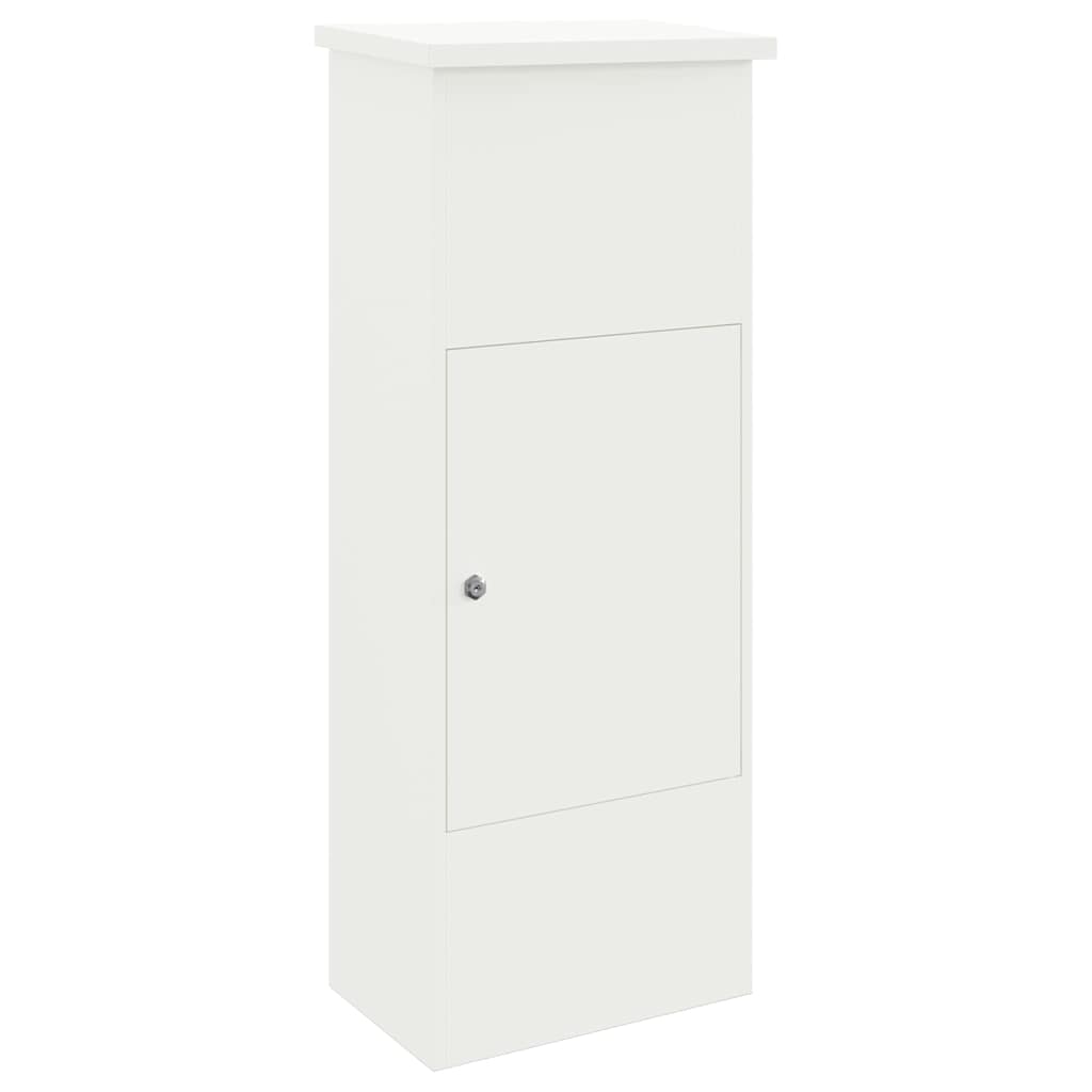 vidaXL Skrzynka na przesyłki Z blokadą Biały 44,5 x 29 x 110,5 cm Stal