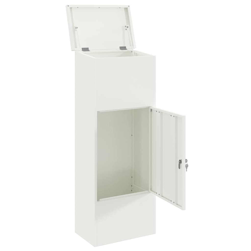 vidaXL Skrzynka na przesyłki Z blokadą Biały 44,5 x 29 x 110,5 cm Stal