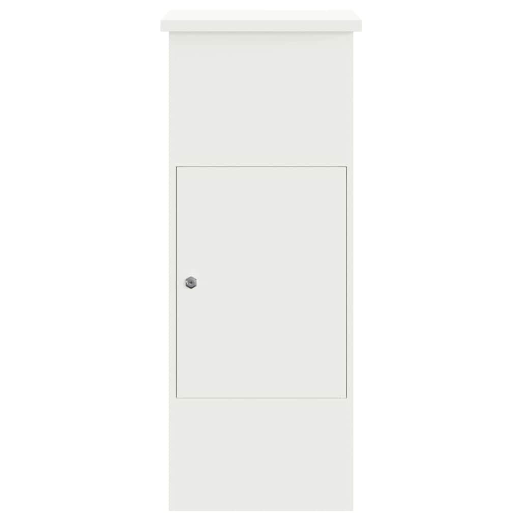 vidaXL Skrzynka na przesyłki Z blokadą Biały 44,5 x 29 x 110,5 cm Stal