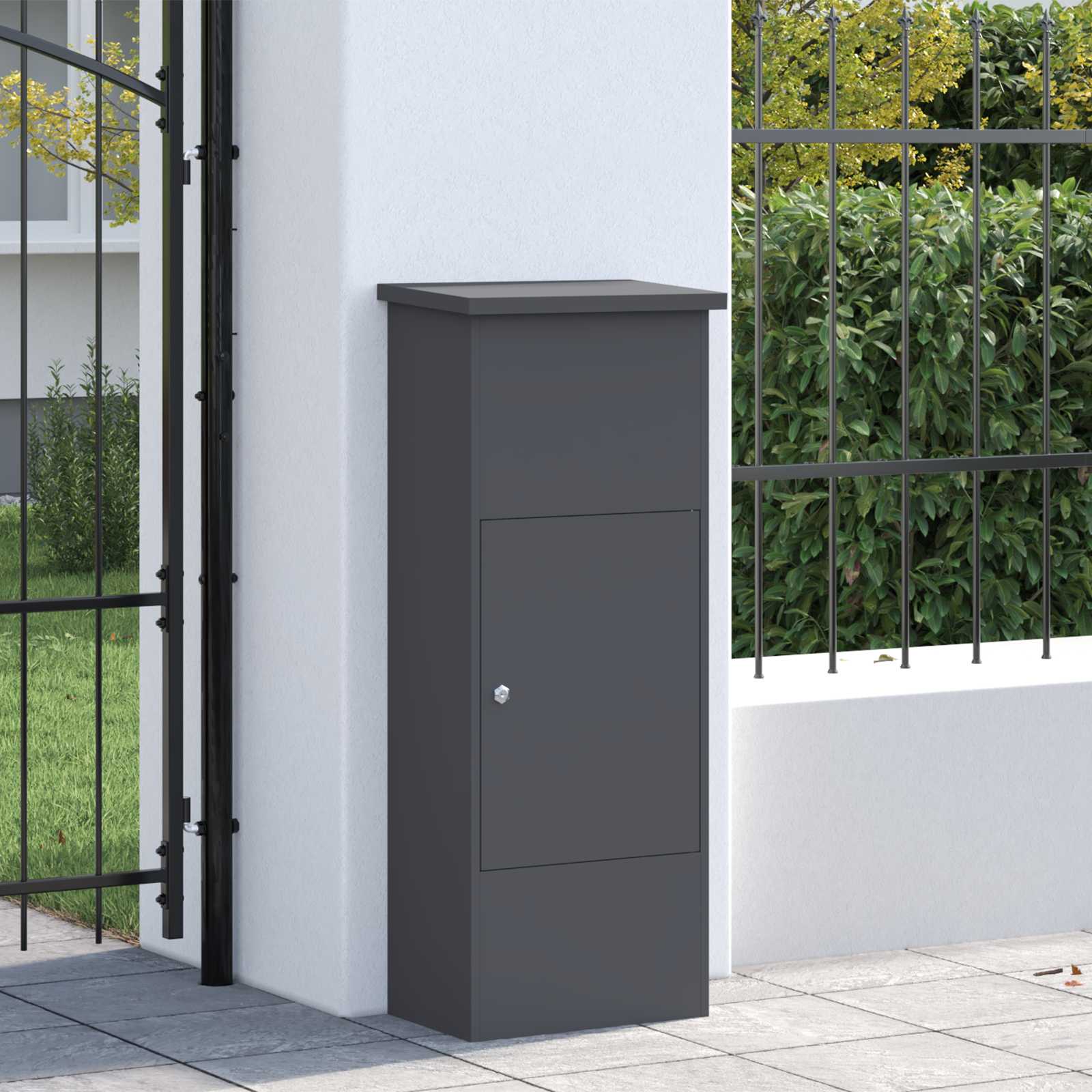 vidaXL Skrzynka na przesyłki Antracyt 44,5 x 29 x 110,5 cm Stal