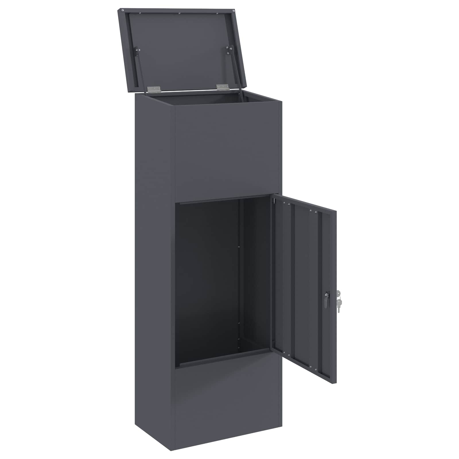 vidaXL Skrzynka na przesyłki Antracyt 44,5 x 29 x 110,5 cm Stal