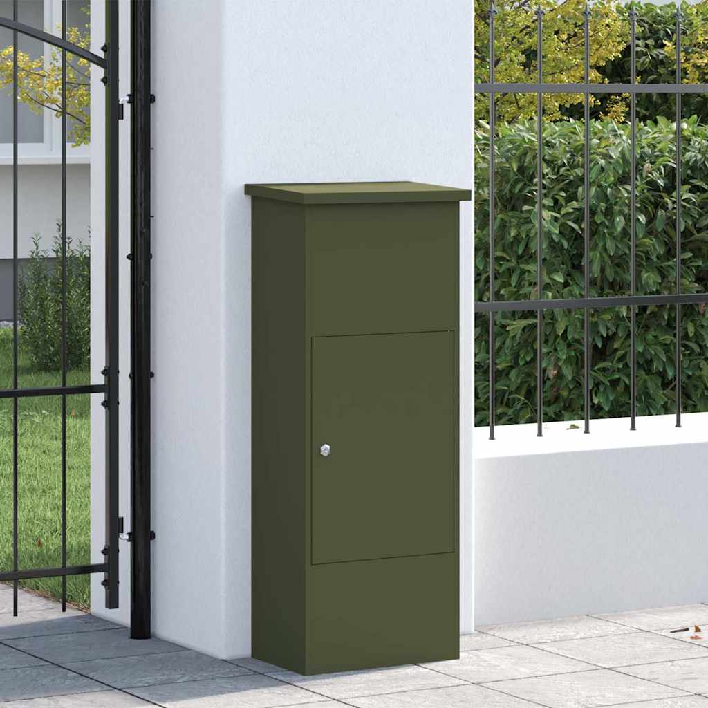 vidaXL Skrzynka na przesyłki oliwkowy 44,5 x 29 x 110,5 cm Stal