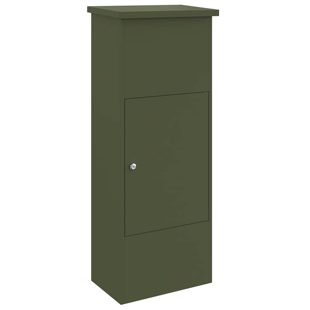 vidaXL Skrzynka na przesyłki oliwkowy 44,5 x 29 x 110,5 cm Stal