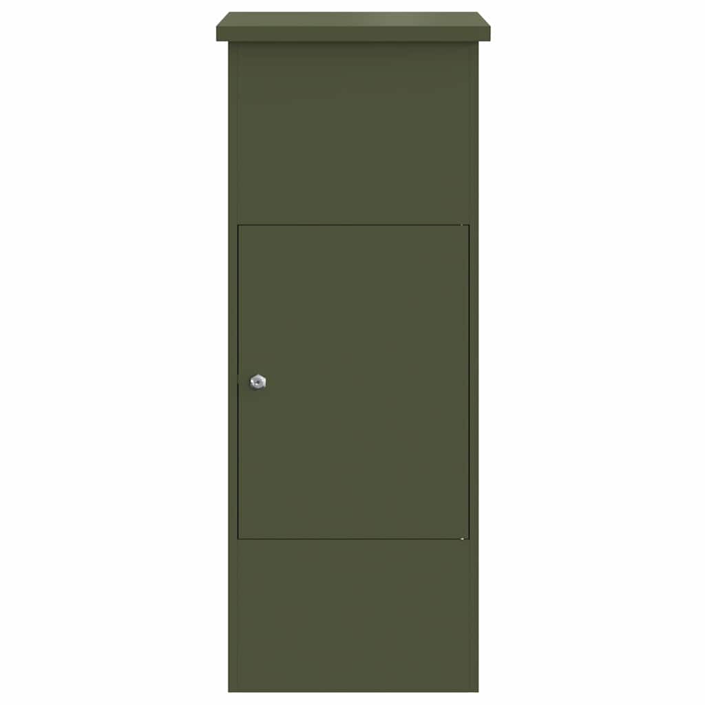 vidaXL Skrzynka na przesyłki oliwkowy 44,5 x 29 x 110,5 cm Stal