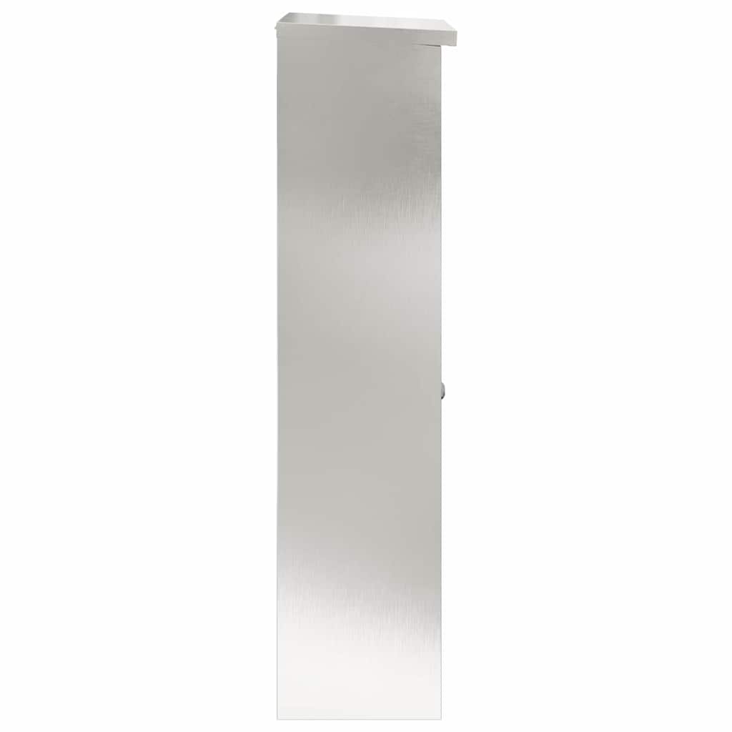 vidaXL Skrzynka na przesyłki z drzwiami Srebrny 44,5 x 29 x 110,5 cm