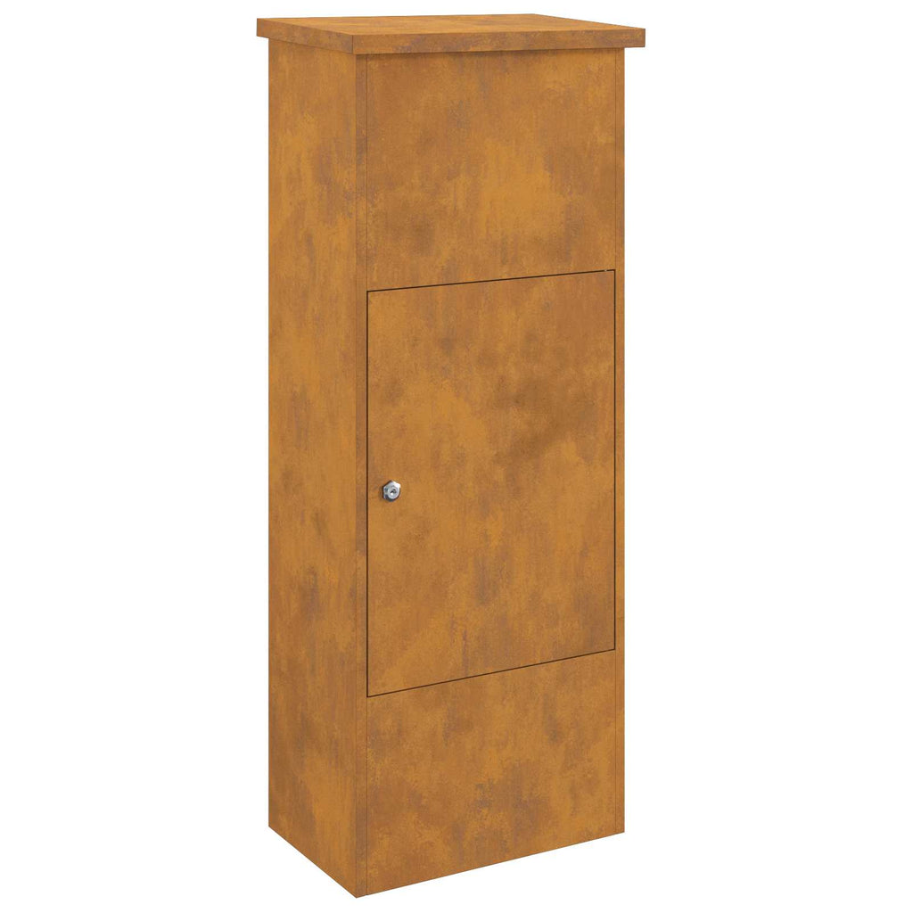 vidaXL Skrzynka na przesyłki z drzwiami Rdzawy 44,5 x 29 x 110,5 cm