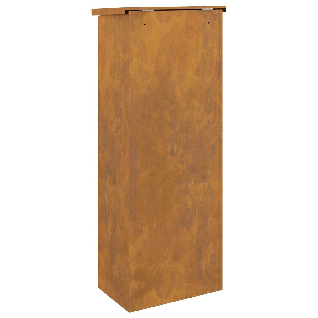 vidaXL Skrzynka na przesyłki z drzwiami Rdzawy 44,5 x 29 x 110,5 cm