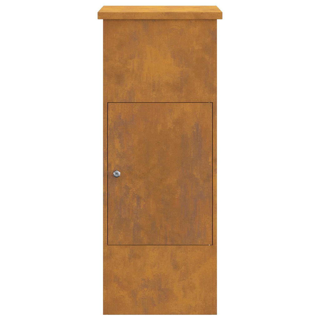 vidaXL Skrzynka na przesyłki z drzwiami Rdzawy 44,5 x 29 x 110,5 cm